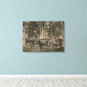 Toile Famille japonaise transportée en litière, vers 188 (Insitu (Plancher de Bois))