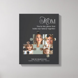 Toile Famille Maman personnalisée Puzzle Collage 4 Photo