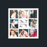 Toile Famille Monogramme personnalisée 8 Collage photo<br><div class="desc">Design moderne et élégant imprimé Personnalisé Monogramme Famille 8 Photo Collage Canvas Imprimer qui peut être customisé avec votre texte. Découvrez le magasin Graphic Art Design pour d'autres produits qui correspondent à ce design !</div>