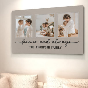 Toile Famille Souvenirs Greige Custom Photo Collage Mur