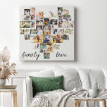Toile Family Love Heart Formé 36 Photo Collage Canvas P<br><div class="desc">Créez votre propre toile personnalisée avec 36 de vos photos préférées et votre (vos) nom(s) de famille. Le modèle photo est mis en place pour créer un collage photo en forme de coeur d'amour, affichant vos photos dans un mélange de formats portrait, paysage et instragram carré. Le design a un...</div>