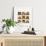 Toile Family multi photo crème coeur élégant<br><div class="desc">Écriture familiale élégant multi photo crème coeur naturel anniversaire,  Noël,  mère jour décoration maison cadeau.</div>