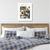 Toile Family Photo Collage Keepsake Blessed Heart Script (Insitu(Chambre))