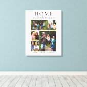 Toile Family Photo Collage Keepsake Heart Script (Insitu (Plancher de Bois))