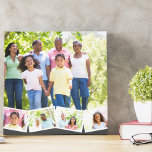 Toile Family Photo Collage w. Zigzag Photo Strip - Grey<br><div class="desc">Personalize this stylish wrapped canvas print with your favorite family photos. The template is set up ready for you to add up to 5 photos. The main photo will be used as the background and the remaining 4 photos will be laid out in a zigzag photo strip along the bottom....</div>