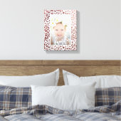 Toile Family Script Faux Rose Gold Empreinte de léopard (Insitu(Chambre))