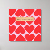 Toile Fancy Romantique Rouge & Coeurs Rose Motif Avec No (Recto)