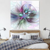 Toile Fantaisie Abstraite Moderne Fleur Fractale Colorée (Insitu(Chambre))