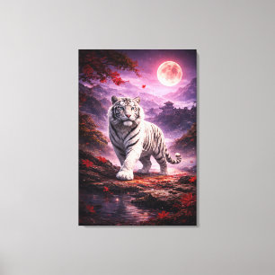 Toile Fantaisie artistique de Tigre Blanc Série d'art