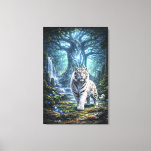 Toile Fantaisie artistique de Tigre Blanc Série d'art