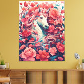 Toile Fantaisie d'art licorne rose éthérée (Insitu(Salon))