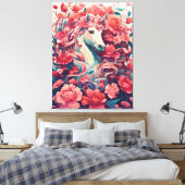 Toile Fantaisie d'art licorne rose éthérée (Insitu(Chambre))