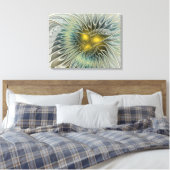 Toile Fantaisie de fleur argentée dorée Art fractal abst (Insitu(Chambre))