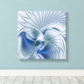 Toile Fantaisie dynamique Abstrait Tons bleus Art fracta (Insitu (Plancher de Bois))