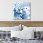 Toile Fantaisie dynamique Abstrait Tons bleus Art fracta (Insitu(Chambre))