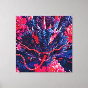 Toile Fantastique Fleur Fury Dragon