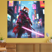 Toile Fantastique Panda Rouge Samouraï Mignon (Insitu(Salon))