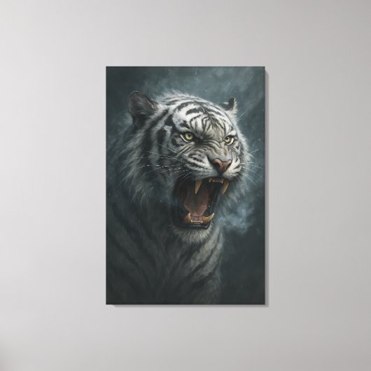 Toile Fantasy White Tiger – Mystic Aura Series (Recto)