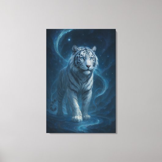 Toile Fantasy White Tiger – Mystic Aura Series | ManJian (Recto)