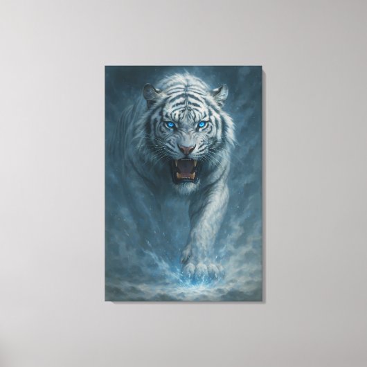 Toile Fantasy White Tiger – Mystic Aura Series | ManJian (Recto)