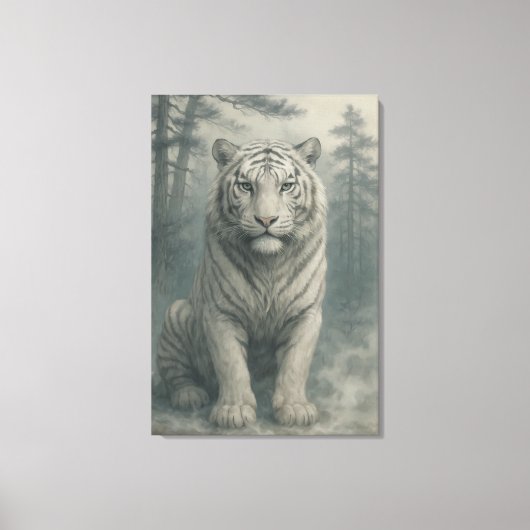 Toile Fantasy White Tiger – Mystic Aura Series | ManJian (Recto)