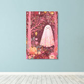 Toile Fantôme rose géant dans la forêt florale enchantée (Insitu (Plancher de Bois))