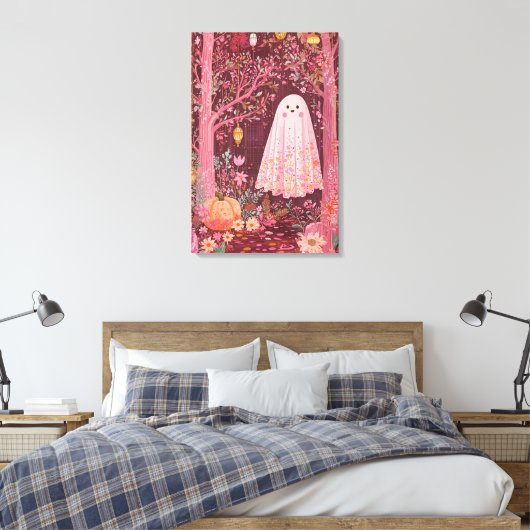 Toile Fantôme rose géant dans la forêt florale enchantée (Insitu(Chambre))