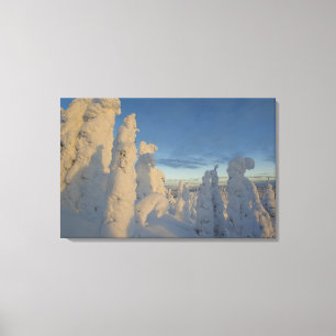 Toile Fantômes de neige au coucher du soleil à Whitefish