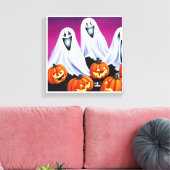 Toile Fantômes et Citrouilles d'Halloween (Insitu(Salon))