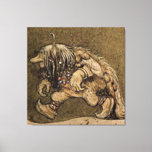 Toile "Farm Troll" de l'artiste suédois John Bauer