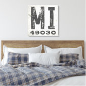 Toile Farmhouse Rustic State Code postal Michigan (Insitu(Chambre))