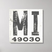 Toile Farmhouse Rustic State Code postal Michigan (Recto)