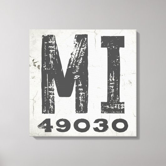 Toile Farmhouse Rustic State Code postal Michigan (Recto)