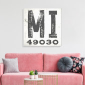 Toile Farmhouse Rustic State Code postal Michigan (Insitu(Salon))