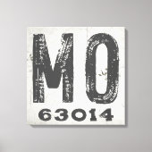 Toile Farmhouse Rustic State Code postal Missouri (Recto)