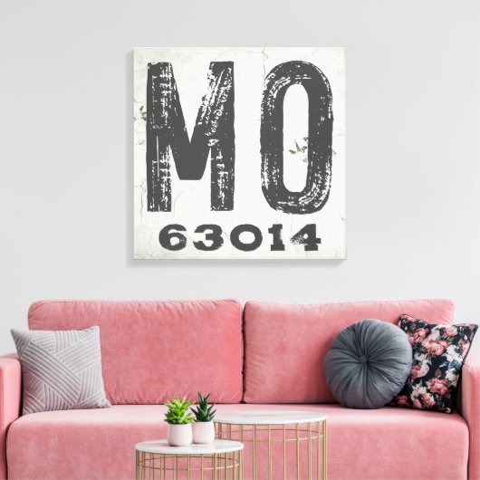 Toile Farmhouse Rustic State Code postal Missouri (Insitu(Salon))