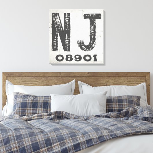 Toile Farmhouse Rustic State Code postal New Jersey (Insitu(Chambre))