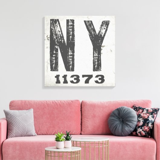 Toile Farmhouse Rustic State Code postal New York (Insitu(Salon))