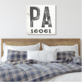 Toile Farmhouse Rustic State Code postal Pennsylvanie (Insitu(Chambre))