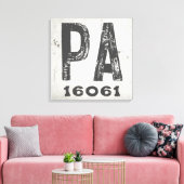 Toile Farmhouse Rustic State Code postal Pennsylvanie (Insitu(Salon))