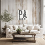 Toile Farmhouse Rustic State Code postal Pennsylvanie<br><div class="desc">Ce panneau rustique est une façon simple de montrer votre amour pour la maison. Le code postal peut être personnalisé avec n'importe quel code postal dans l'état. Fait un grand cadeau. Créé par Simply Farmhouse Press.</div>