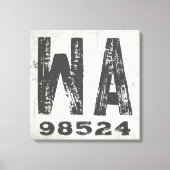 Toile Farmhouse Rustic State Code postal Washington (Recto)