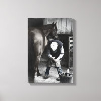 Farrier au travail - Daguerrotype désaturé