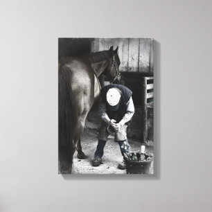 Toile Farrier au travail - Daguerrotype désaturé