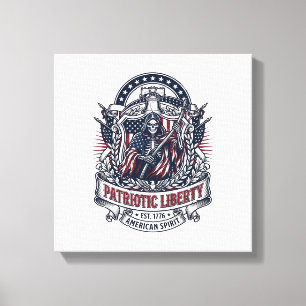 Toile Faucheuse de la Liberté Patriotique Squelette de P