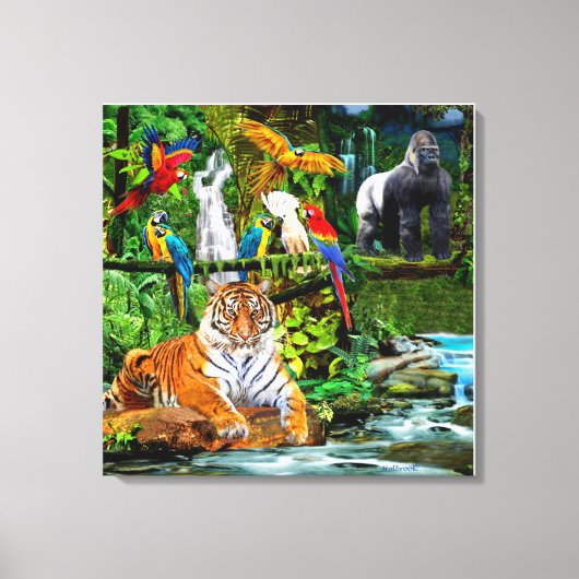 TOILE FAUNE ET FLORE DE LA FORÊT TROPICALE (Recto)