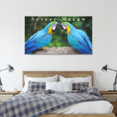 Toile Faune Sévère Macaw Assis sur une branche (Insitu(Chambre))