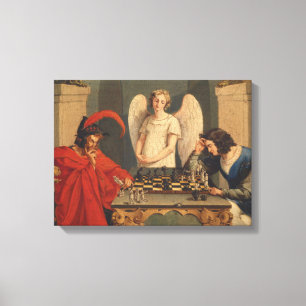 Toile Faust Et Mephistopheles Jouant Aux Échecs