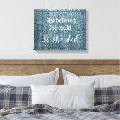 Toile Faux Blue Jeans Elle croyait (Insitu(Chambre))
