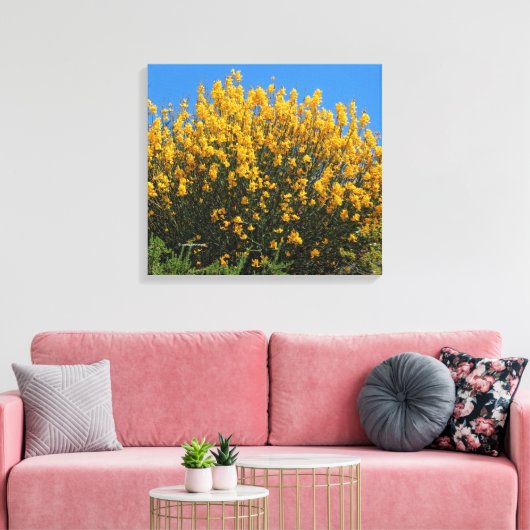 Toile Faux Indigo jaune / Indigo sauvage / Herbe (Insitu(Salon))